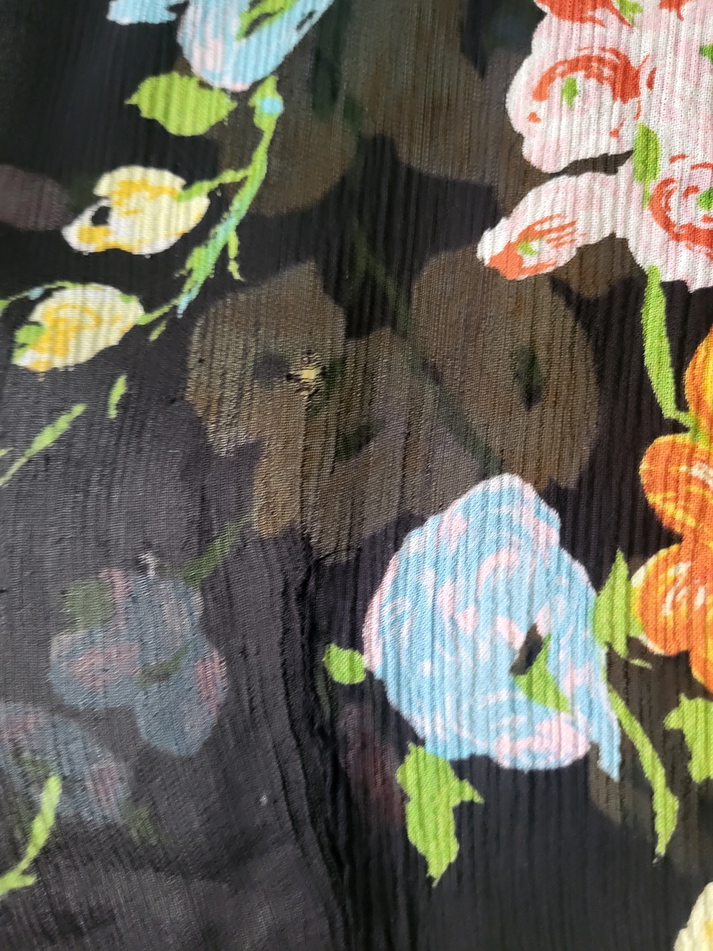 Moschino Black Floral Wilder Kind Short-Sleeve Sheer Airy Blouse - Picture 8 of 16